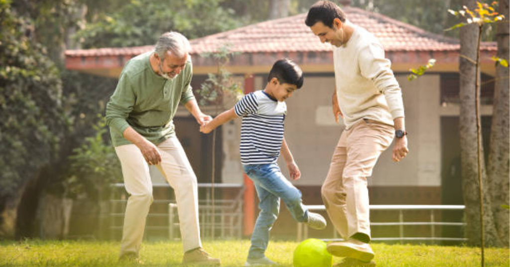 A kid playing football