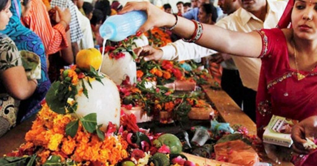 People worshipping Linga