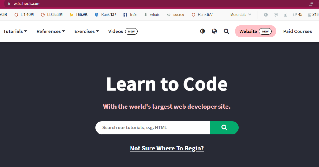 w3schools app for coding