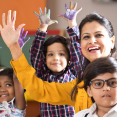 Kids are happy painting