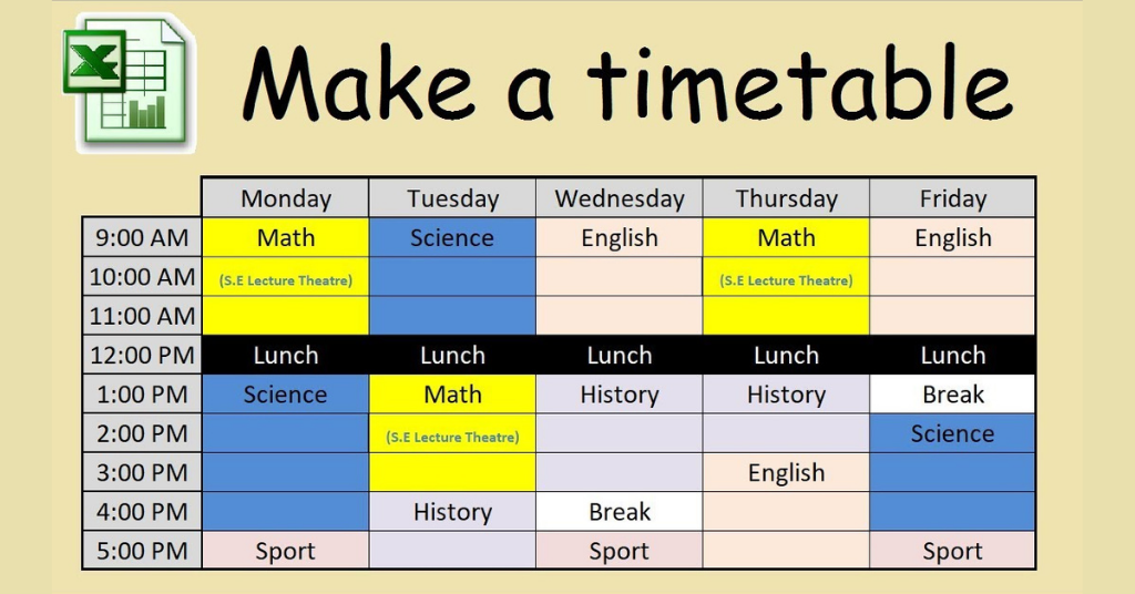 Excel Time Schedule