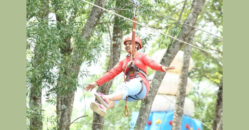 Zip lining in Munnar