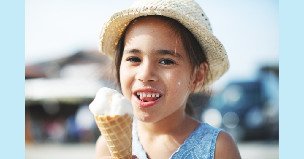 Girl eating ice cream