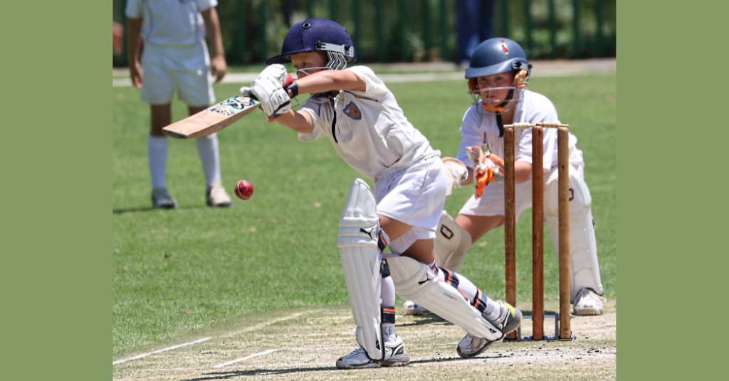 young kids playing the cricket match