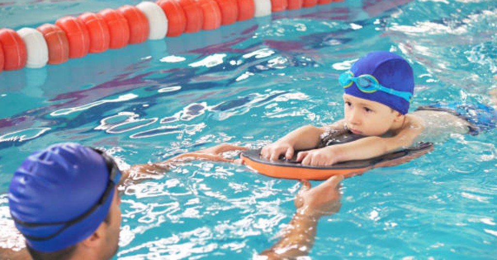 instructor teaches healthy pool habits