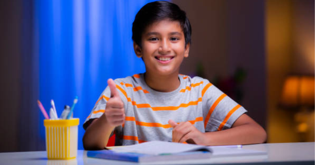 Indian child studying